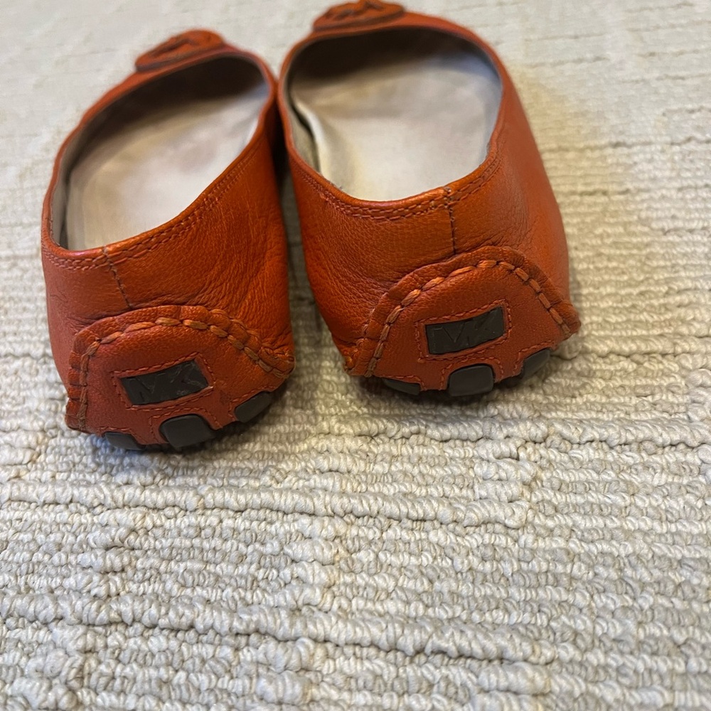 Michael Kors Orange Leather Ballet Flats - Picture 3 of 7